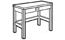 Woodcrest Open Leg Study Desk w\/Pencil Drawer, 45"W